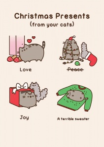 Pusheen Christmas Card - Christmas Presents from your cat